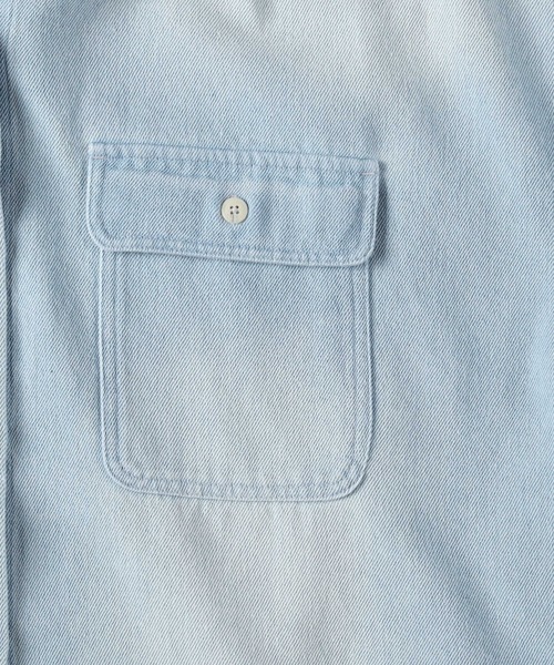 BACK NUMBER（バックナンバー）の「【BACK NUMBER】ダメージデニムシャツ（シャツ/ブラウス・レディース・ライトインディゴブルー・フリー）」の10枚目の写真