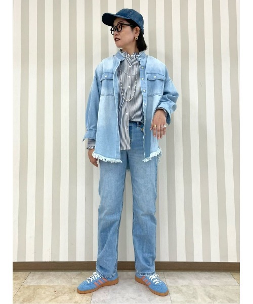 BACK NUMBER（バックナンバー）の「【BACK NUMBER】ダメージデニムシャツ（シャツ/ブラウス・レディース・ライトインディゴブルー・フリー）」の20枚目の写真