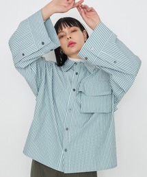 casane | ドビーストライプワイドカフスシャツ(シャツ/ブラウス)