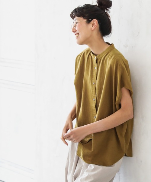 soulberry（ソウルベリー）の「袖あり！なノースリシャツ（シャツ/ブラウス・レディース・マスタード・4L/3L/LL/L/M）」の8枚目の写真