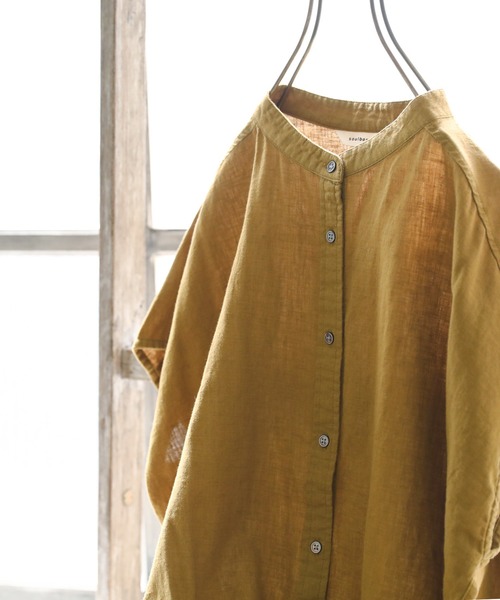 soulberry（ソウルベリー）の「袖あり！なノースリシャツ（シャツ/ブラウス・レディース・マスタード・4L/3L/LL/L/M）」の7枚目の写真