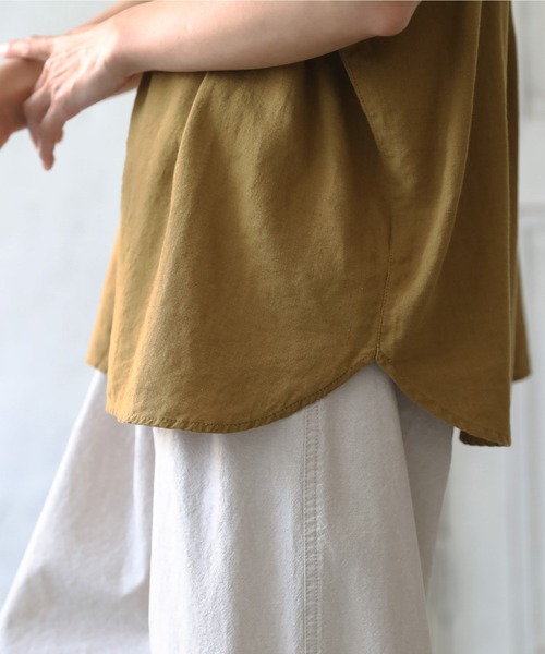 soulberry（ソウルベリー）の「袖あり！なノースリシャツ（シャツ/ブラウス・レディース・マスタード・4L/3L/LL/L/M）」の14枚目の写真