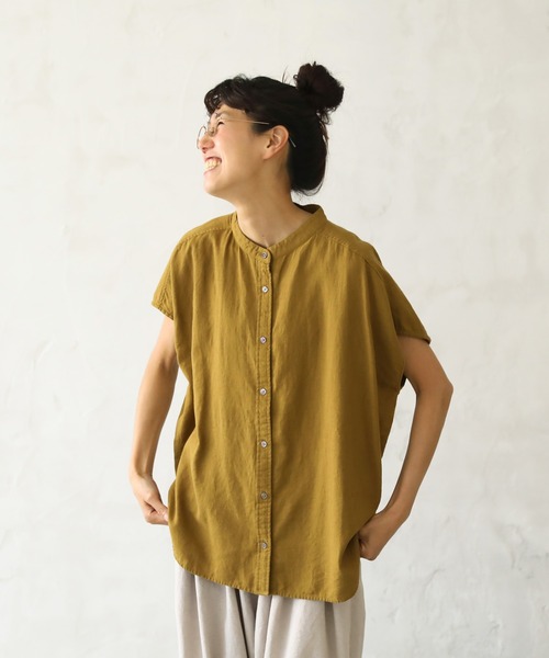 soulberry（ソウルベリー）の「袖あり！なノースリシャツ（シャツ/ブラウス・レディース・マスタード・4L/3L/LL/L/M）」の12枚目の写真