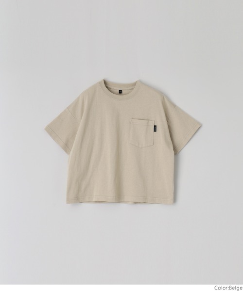 coca（coca）（コカ）の「キッズ ポケット付きビッグコットンTシャツ（Tシャツ/カットソー・キッズ・ブラック/ブルー/ベージュ/ホワイト・110/120/130/140）」の15枚目の写真