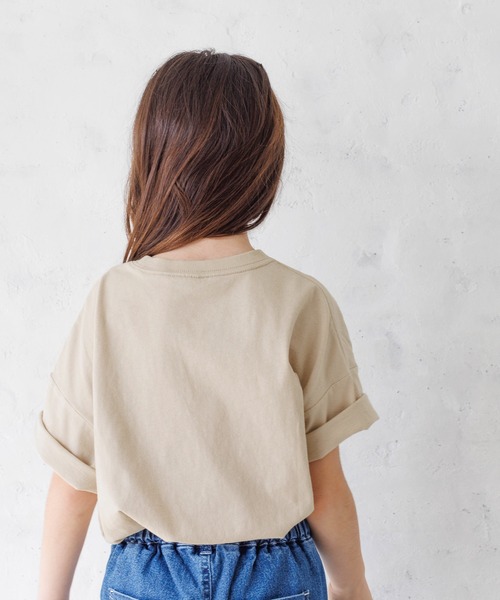 coca（coca）（コカ）の「キッズ ポケット付きビッグコットンTシャツ（Tシャツ/カットソー・キッズ・ブラック/ブルー/ベージュ/ホワイト・110/120/130/140）」の8枚目の写真