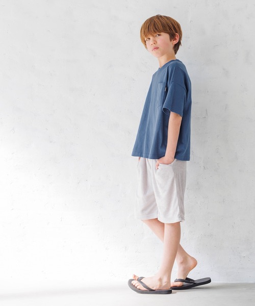 coca（coca）（コカ）の「キッズ ポケット付きビッグコットンTシャツ（Tシャツ/カットソー・キッズ・ブラック/ブルー/ベージュ/ホワイト・110/120/130/140）」の10枚目の写真