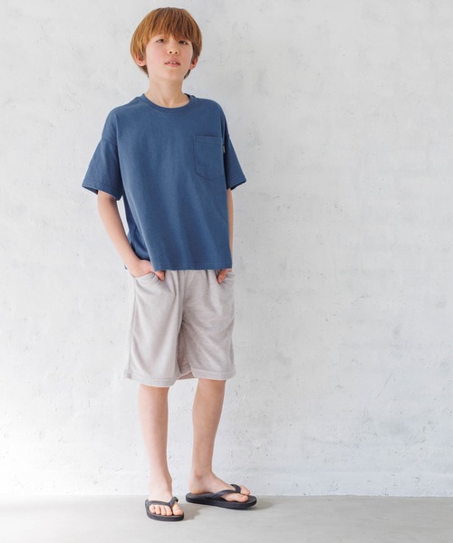 coca（coca）（コカ）の「キッズ ポケット付きビッグコットンTシャツ（Tシャツ/カットソー・キッズ・ブラック/ブルー/ベージュ/ホワイト・110/120/130/140）」の9枚目の写真