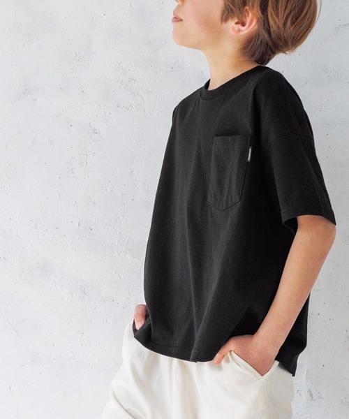 coca（coca）（コカ）の「キッズ ポケット付きビッグコットンTシャツ（Tシャツ/カットソー・キッズ・ブラック/ブルー/ベージュ/ホワイト・110/120/130/140）」の11枚目の写真