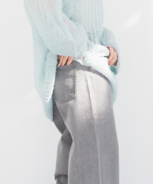 IROHANI（イロハニ）の「切り替えワイドデニムパンツ（デニムパンツ・レディース・ブラック/グレー・FREE）」の15枚目の写真
