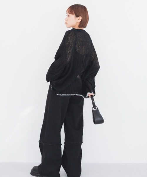 IROHANI（イロハニ）の「切り替えワイドデニムパンツ（デニムパンツ・レディース・ブラック/グレー・FREE）」の17枚目の写真