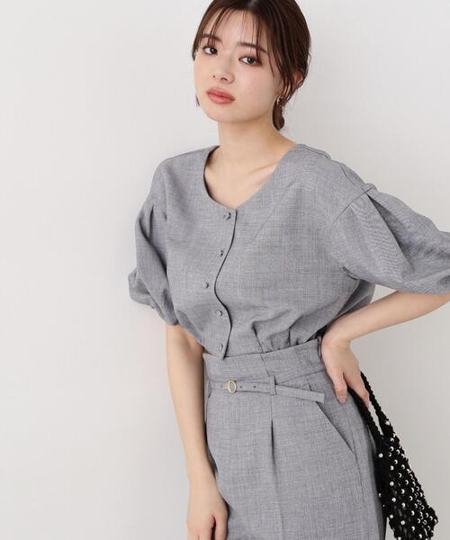 PROPORTION BODY DRESSING（プロポーションボディドレッシング）の「ショート丈バルーンブラウス / 1214110407（シャツ/ブラウス・レディース・ホワイト系その他/ブラック/ブルー・SMALL/MEDIUM）」の4枚目の写真