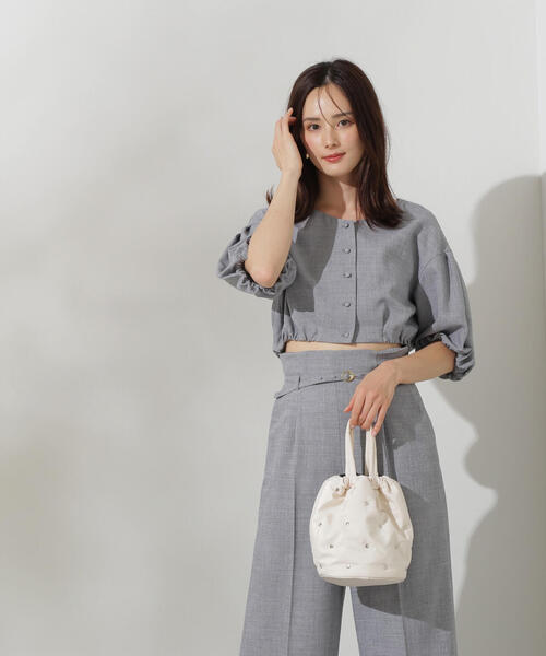 PROPORTION BODY DRESSING（プロポーションボディドレッシング）の「ショート丈バルーンブラウス / 1214110407（シャツ/ブラウス・レディース・ホワイト系その他/ブラック/ブルー・SMALL/MEDIUM）」の9枚目の写真