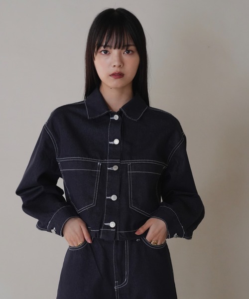 Uenui（ウニュイ）の「cropped denim jacket（その他アウター）」 - WEAR