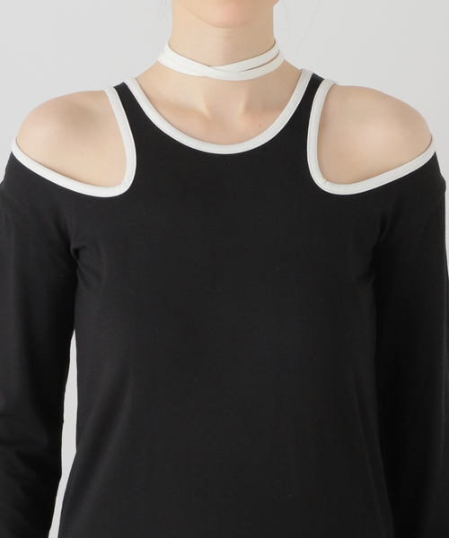 U by SPICK&SPAN(ユーバイスピックアンドスパン)の「バイカラーカッティングプルオーバー(Tシャツ/カットソー・レディース・ホワイト/ブラック・FREE)」の18枚目の写真