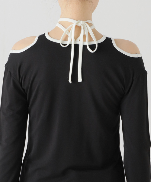 U by SPICK&SPAN(ユーバイスピックアンドスパン)の「バイカラーカッティングプルオーバー(Tシャツ/カットソー・レディース・ホワイト/ブラック・FREE)」の19枚目の写真