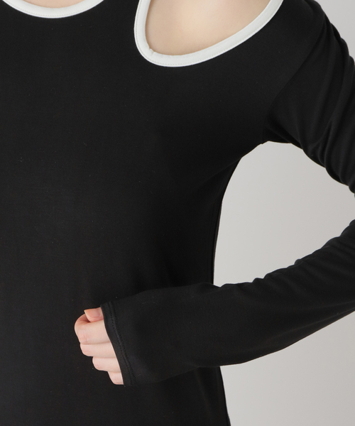 U by SPICK&SPAN(ユーバイスピックアンドスパン)の「バイカラーカッティングプルオーバー(Tシャツ/カットソー・レディース・ホワイト/ブラック・FREE)」の22枚目の写真