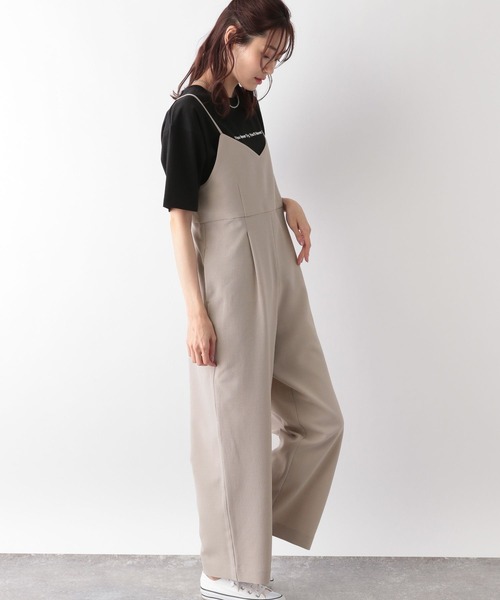GLOBAL WORK(グローバルワーク)の「お手入れらくらくDRYサロペ/MATINEE LINE/106589(サロペット/オーバーオール・レディース・スミクロ/グレイッシュベージュ/モカ・LARGE/MEDIUM)」の3枚目の写真