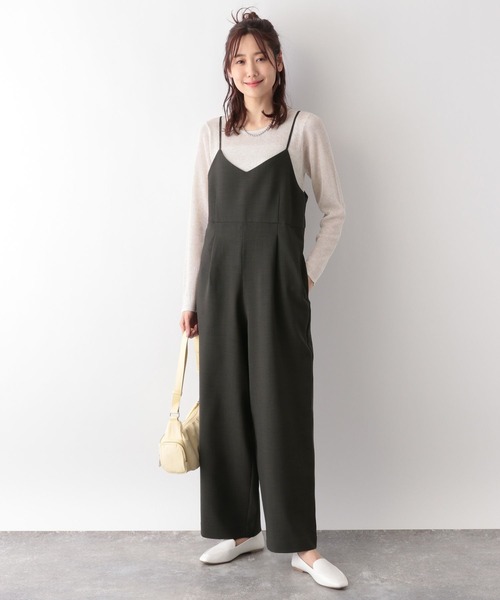 GLOBAL WORK(グローバルワーク)の「お手入れらくらくDRYサロペ/MATINEE LINE/106589(サロペット/オーバーオール・レディース・スミクロ/グレイッシュベージュ/モカ・LARGE/MEDIUM)」の4枚目の写真
