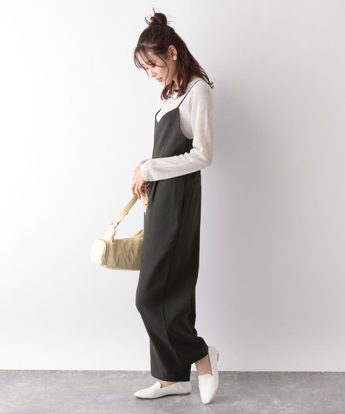 GLOBAL WORK(グローバルワーク)の「お手入れらくらくDRYサロペ/MATINEE LINE/106589(サロペット/オーバーオール・レディース・スミクロ/グレイッシュベージュ/モカ・LARGE/MEDIUM)」の5枚目の写真