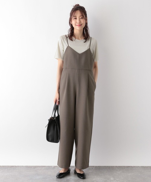 GLOBAL WORK(グローバルワーク)の「お手入れらくらくDRYサロペ/MATINEE LINE/106589(サロペット/オーバーオール・レディース・スミクロ/グレイッシュベージュ/モカ・LARGE/MEDIUM)」の8枚目の写真