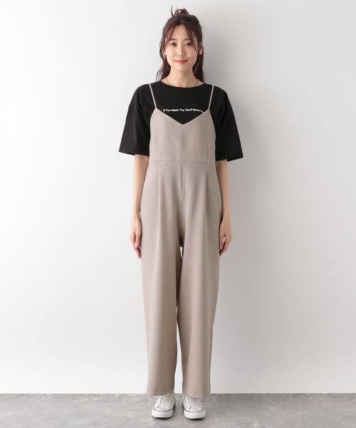 GLOBAL WORK(グローバルワーク)の「お手入れらくらくDRYサロペ/MATINEE LINE/106589(サロペット/オーバーオール・レディース・スミクロ/グレイッシュベージュ/モカ・LARGE/MEDIUM)」の17枚目の写真