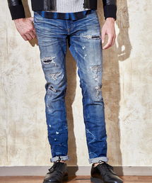 VERTEX & CO. | mp3832 - REPAIRED DAMAGE 5POCKET TAPERED DENIM PANTS MADE IN JAPAN　デニムパンツ(デニムパンツ)