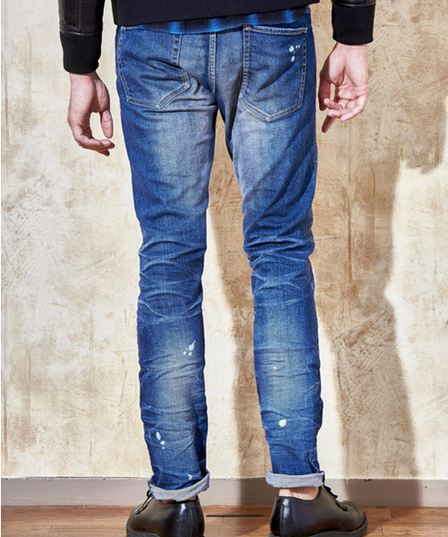 VERTEX & CO.（ヴァーテックスアンドコー）の「mp3832 - REPAIRED DAMAGE 5POCKET TAPERED DENIM PANTS MADE IN JAPAN　デニムパンツ（デニムパンツ・メンズ・インディゴブルー・1/3/2）」の4枚目の写真
