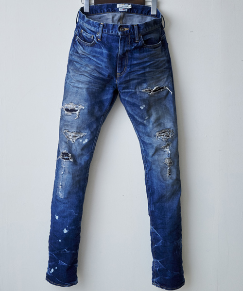VERTEX & CO.（ヴァーテックスアンドコー）の「mp3832 - REPAIRED DAMAGE 5POCKET TAPERED DENIM PANTS MADE IN JAPAN　デニムパンツ（デニムパンツ・メンズ・インディゴブルー・1/3/2）」の5枚目の写真