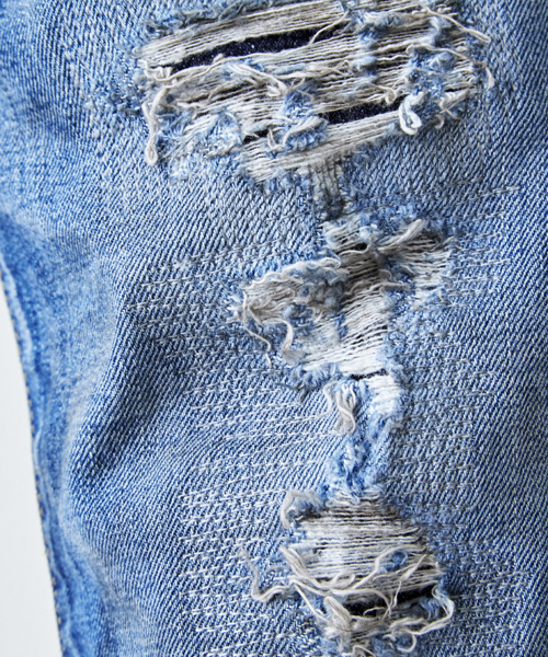 VERTEX & CO.（ヴァーテックスアンドコー）の「mp3832 - REPAIRED DAMAGE 5POCKET TAPERED DENIM PANTS MADE IN JAPAN　デニムパンツ（デニムパンツ・メンズ・インディゴブルー・1/3/2）」の21枚目の写真
