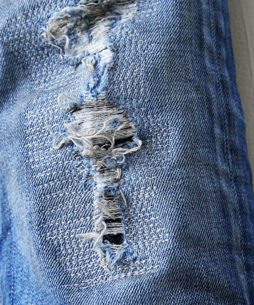 VERTEX & CO.（ヴァーテックスアンドコー）の「mp3832 - REPAIRED DAMAGE 5POCKET TAPERED DENIM PANTS MADE IN JAPAN　デニムパンツ（デニムパンツ・メンズ・インディゴブルー・1/3/2）」の22枚目の写真