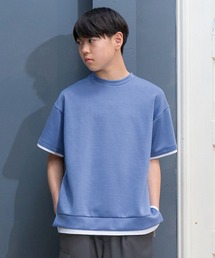GLAZOS | 【接触冷感】エアリークッション・レイヤード半袖Tシャツ(Tシャツ/カットソー)