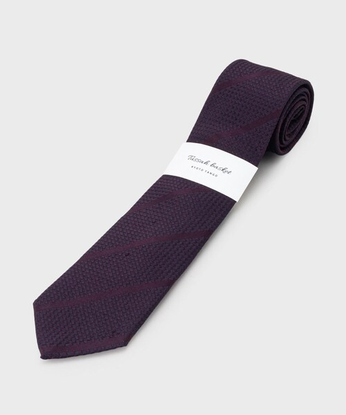 ◆【日本の匠】タッサーバスケット　シャドーストライプタイ