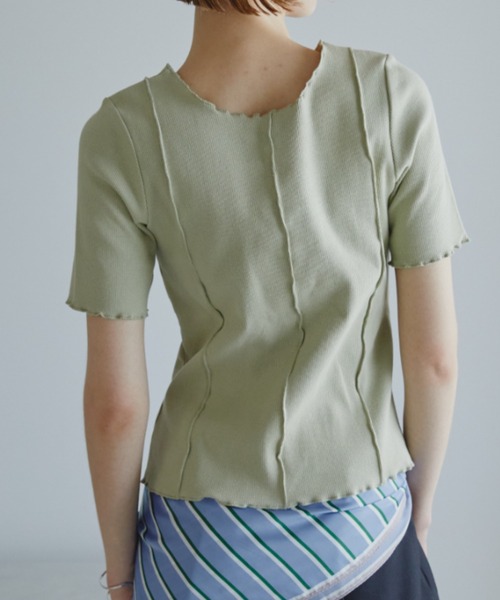 Aunt Marie's(アントマリーズ)の「2WAYレースアップハーフスリーブトップス(Tシャツ/カットソー・レディース・ブラック/ホワイト/ネイビー/ライトグリーン/ピンク・FREE)」の19枚目の写真