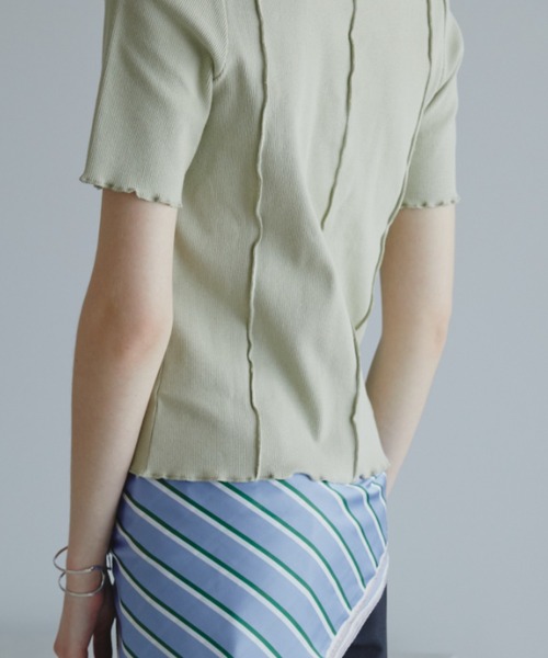 Aunt Marie's(アントマリーズ)の「2WAYレースアップハーフスリーブトップス(Tシャツ/カットソー・レディース・ブラック/ホワイト/ネイビー/ライトグリーン/ピンク・FREE)」の8枚目の写真