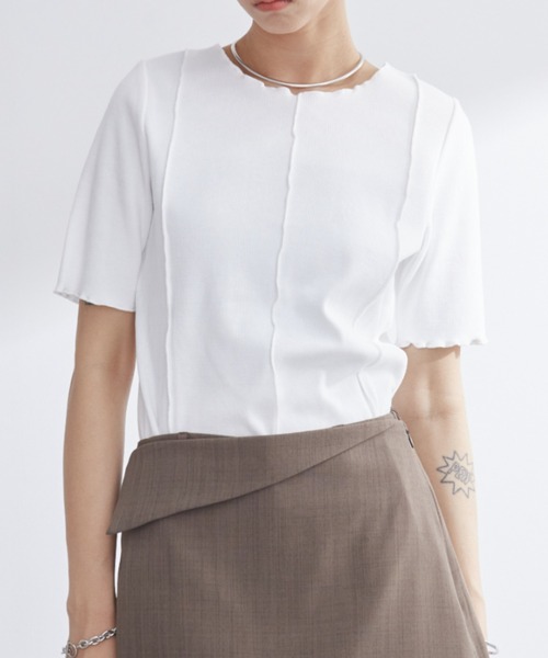 Aunt Marie's(アントマリーズ)の「2WAYレースアップハーフスリーブトップス(Tシャツ/カットソー・レディース・ブラック/ホワイト/ネイビー/ライトグリーン/ピンク・FREE)」の14枚目の写真