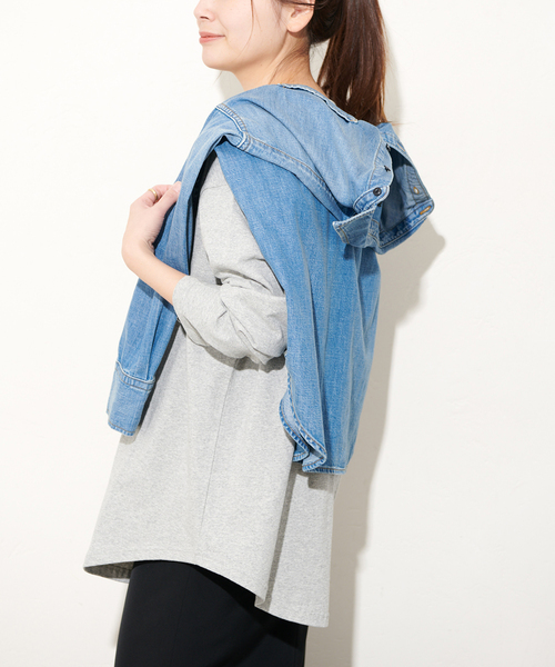 JOURNAL STANDARD（ジャーナルスタンダード）の「《追加》ラウンドヘムロゴロングスリーブ（Tシャツ/カットソー・レディース・ブラック系その他/ホワイト/グレー・FREE）」の19枚目の写真