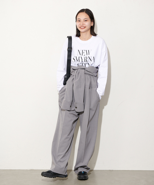 JOURNAL STANDARD（ジャーナルスタンダード）の「《追加》ラウンドヘムロゴロングスリーブ（Tシャツ/カットソー・レディース・ブラック系その他/ホワイト/グレー・FREE）」の22枚目の写真