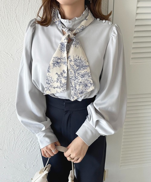 apres jour(アプレジュール)の「取り外しスカーフ付きブラウス【ZOZOTOWN限定アイテム】(シャツ/ブラウス・レディース・ピンク/サックスブルー/ブラック/オフホワイト・フリー/X-LARGE)」の22枚目の写真