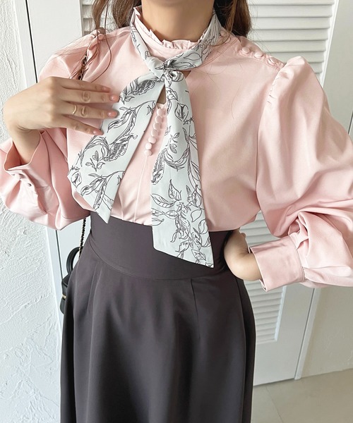 apres jour(アプレジュール)の「取り外しスカーフ付きブラウス【ZOZOTOWN限定アイテム】(シャツ/ブラウス・レディース・ピンク/サックスブルー/ブラック/オフホワイト・フリー/X-LARGE)」の13枚目の写真