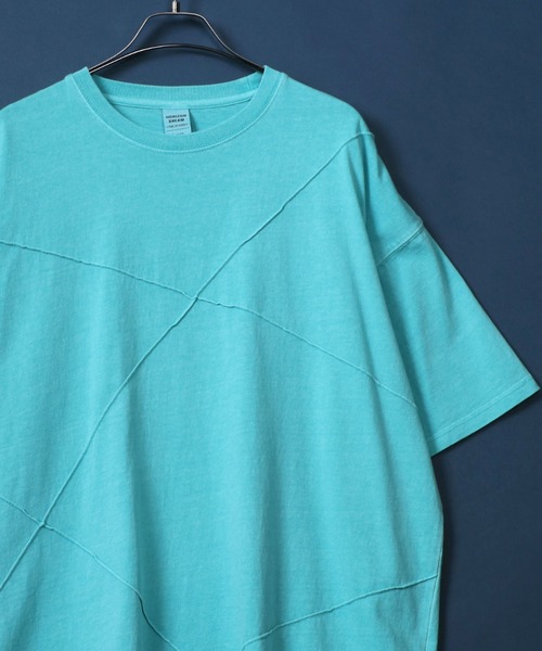 ANPAS(アンパス)の「Pigment Oversized Pintuck T-Shirt/ピグメント加工 オーバーサイズ ピンタック Tシャツ ストリート 半袖Tシャツ レディース メンズ(Tシャツ/カットソー・メンズ・レッド/ターコイズブルー/アイボリー/ブラック・M/L)」の3枚目の写真