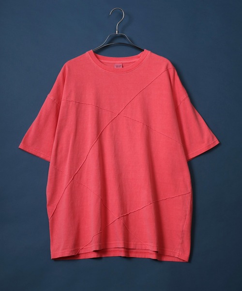 ANPAS(アンパス)の「Pigment Oversized Pintuck T-Shirt/ピグメント加工 オーバーサイズ ピンタック Tシャツ ストリート 半袖Tシャツ レディース メンズ(Tシャツ/カットソー・メンズ・レッド/ターコイズブルー/アイボリー/ブラック・M/L)」の12枚目の写真