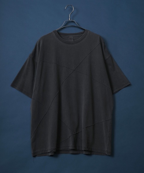 ANPAS(アンパス)の「Pigment Oversized Pintuck T-Shirt/ピグメント加工 オーバーサイズ ピンタック Tシャツ ストリート 半袖Tシャツ レディース メンズ(Tシャツ/カットソー・メンズ・レッド/ターコイズブルー/アイボリー/ブラック・M/L)」の15枚目の写真
