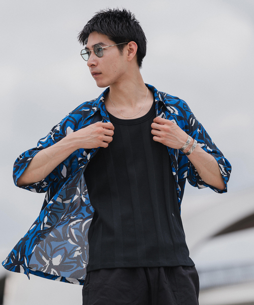 EDIFICE(エディフィス)の「【DEVEAUX / デヴォー】オールオーバープリント 半袖シャツ(シャツ/ブラウス・メンズ・ホワイト/ブルー系その他/ライトブルー/エメラルドブルー・SMALL/MEDIUM/LARGE)」の22枚目の写真