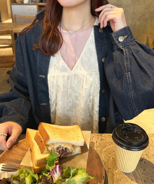 apres jour（アプレジュール）の「ギャザースリーブシアーインナー【ZOZOTOWN限定アイテム】（Tシャツ/カットソー・レディース・ブラック/アイボリー/ライトピンク・X-LARGE/フリー）」の21枚目の写真