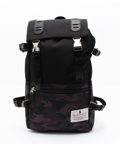 MAKAVELIC(マキャベリック)の「【MAKAVELIC】TRUCKS DOUBLE BELT DAYPACK(バックパック/リュック・メンズ・ブラック/その他21・フリ-)」の2枚目の写真
