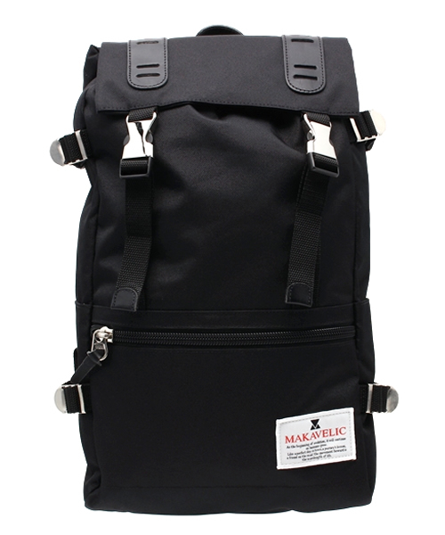 MAKAVELIC(マキャベリック)の「【MAKAVELIC】TRUCKS DOUBLE BELT DAYPACK(バックパック/リュック・メンズ・ブラック/その他21・フリ-)」の1枚目の写真
