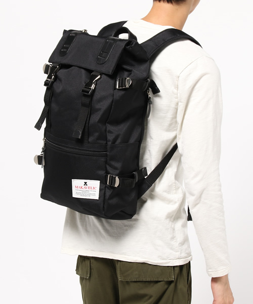 MAKAVELIC(マキャベリック)の「【MAKAVELIC】TRUCKS DOUBLE BELT DAYPACK(バックパック/リュック・メンズ・ブラック/その他21・フリ-)」の3枚目の写真