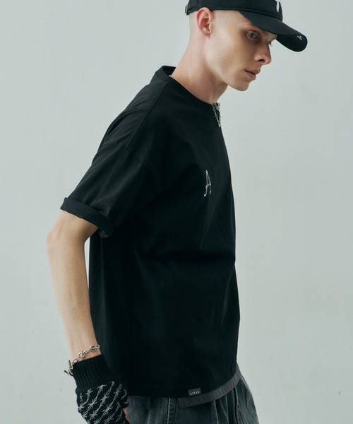 AIVER（アイバー）の「AIVER　A刺繍S/S TEE（Tシャツ/カットソー・メンズ・ホワイト/アッシュグレー/ブラック・SMALL/MEDIUM/LARGE）」の4枚目の写真