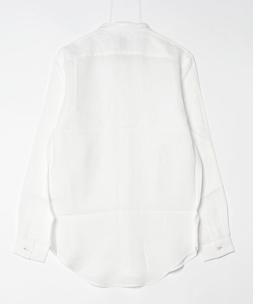 Paul Smith(ポールスミス)の「カラーリネン バンドカラーシャツ / 143310 509T(シャツ/ブラウス・メンズ・ホワイト/スミクロ・LARGE/MEDIUM/SMALL/X-LARGE/XX-LARGE)」の9枚目の写真