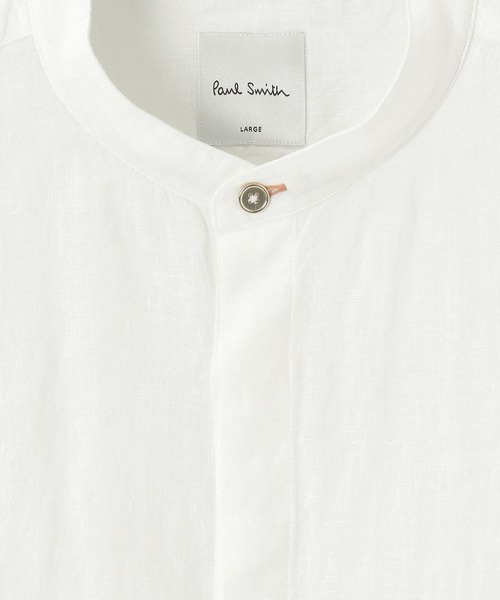 Paul Smith(ポールスミス)の「カラーリネン バンドカラーシャツ / 143310 509T(シャツ/ブラウス・メンズ・ホワイト/スミクロ・LARGE/MEDIUM/SMALL/X-LARGE/XX-LARGE)」の3枚目の写真